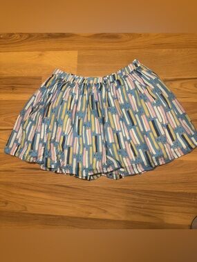 Mini Boden Kids Skirt in Blue, Yellow, Pink, Pencil Design 9-10